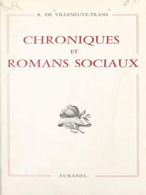 cover image of Chroniques et romans sociaux